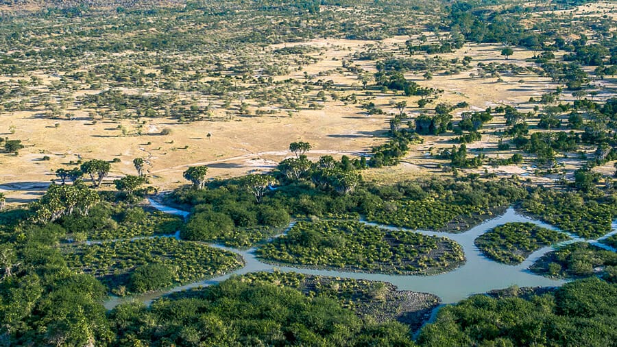 An aerial view of Nyerere Tanzania