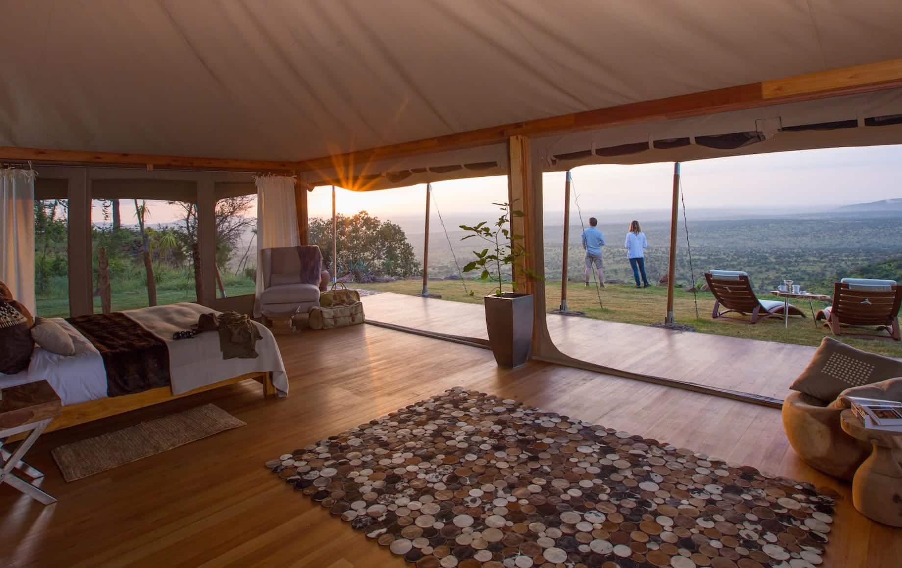 Luxury tented camp interior, an example of premium accommodation on a Tanzania safari